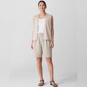 NWT Eileen Fisher Plus Size 3X Organic 100% Linen Shorts Easy Fit Short Length
